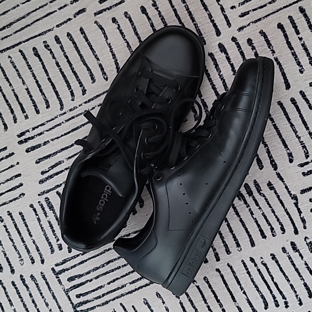 Black Leather Adidas Stan Smith Sz 13